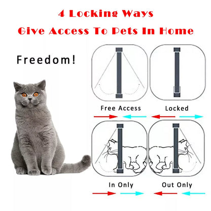 4 way Pet Door Locking Large Extra Large Dog Cat Flap Magnetic Door Frame
