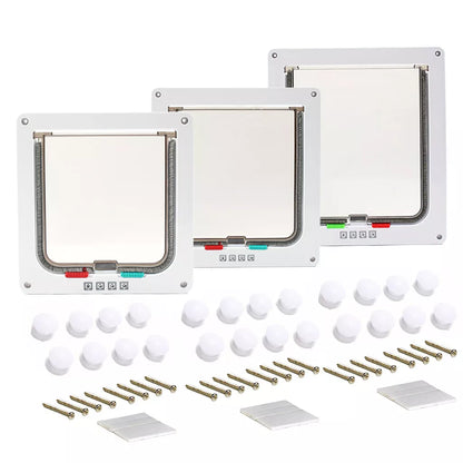 4 way Pet Door Locking Large Extra Large Dog Cat Flap Magnetic Door Frame