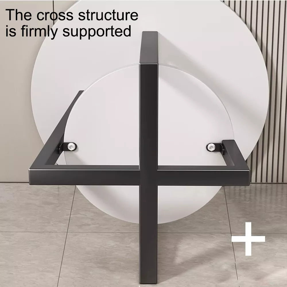Round 2 Tier Coffee Table Side Table White Marble Effect End Table Living Room