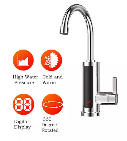 Electric Heating Tap Kitchen Bathroom Fast Instant Hot Water Heater Faucet UK