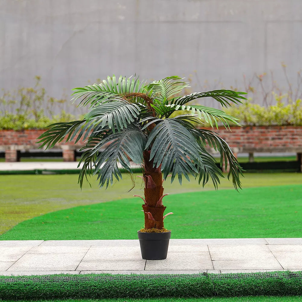 Realistic Large 100cm Palm Tree Artificial Fake Potted Plant Home Office Outdoor