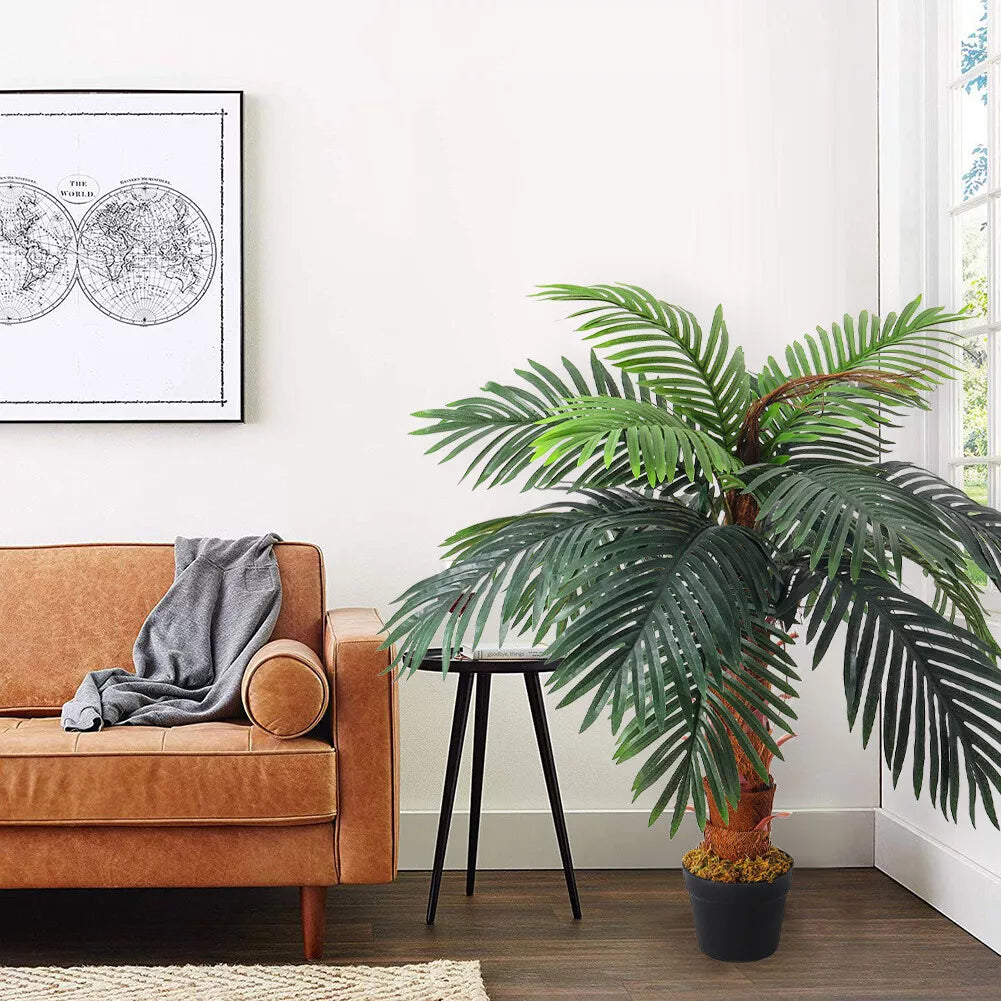 Realistic Large 100cm Palm Tree Artificial Fake Potted Plant Home Office Outdoor