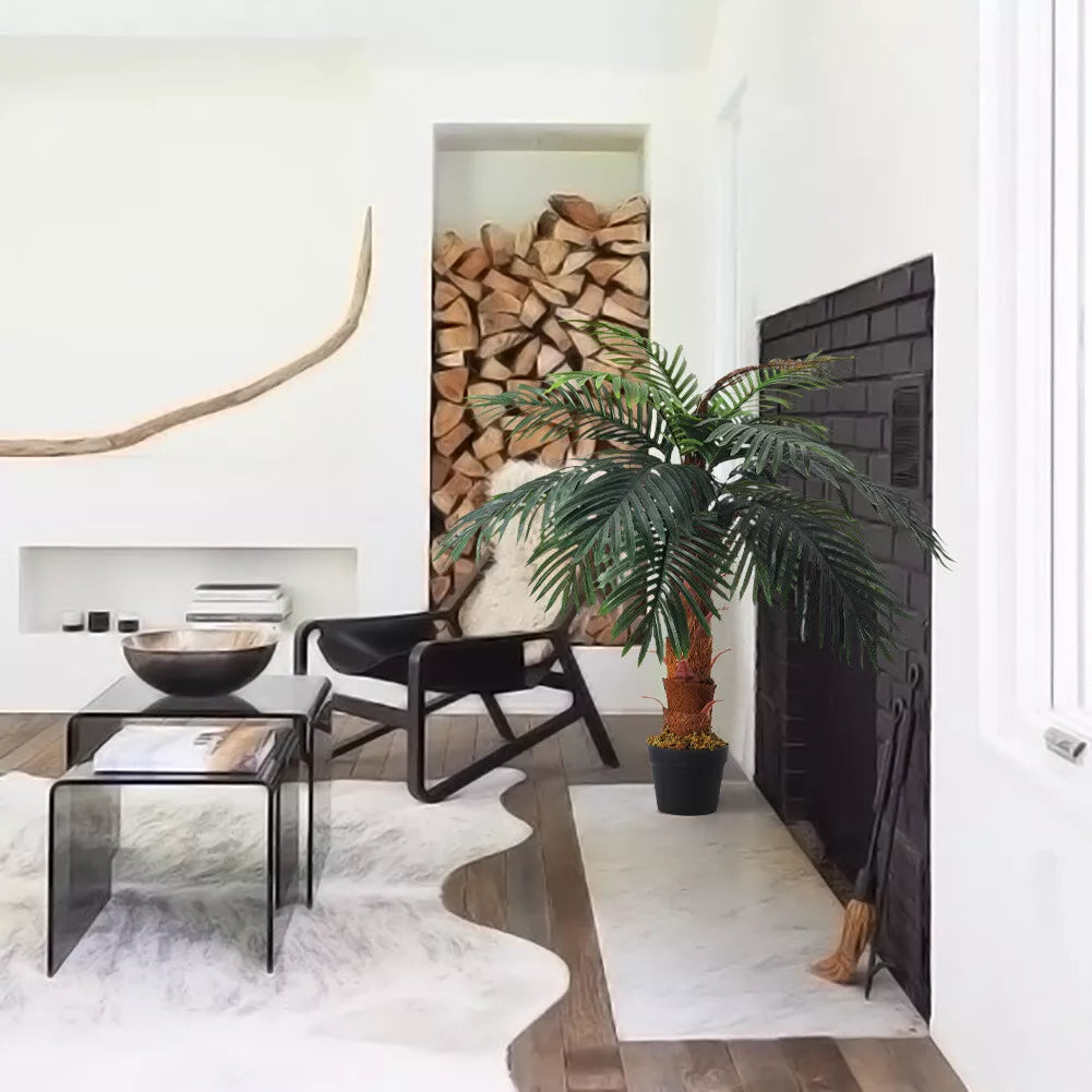 Realistic Large 100cm Palm Tree Artificial Fake Potted Plant Home Office Outdoor