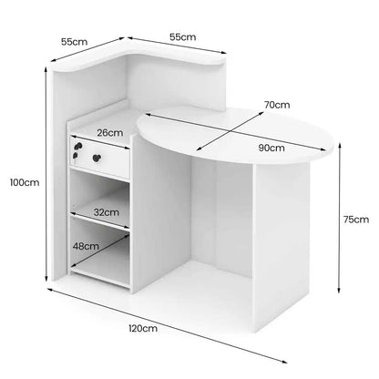 Reception Desk Front Counter Desk w/ Lockable Drawer