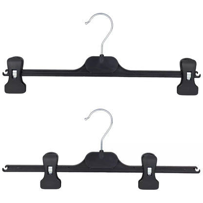 Black Plastic Clip Hangers for Trousers Skirts Coat Clothes