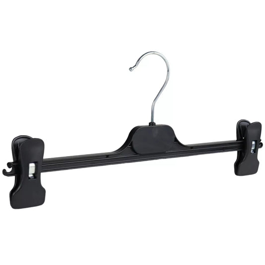 Black Plastic Clip Hangers for Trousers Skirts Coat Clothes