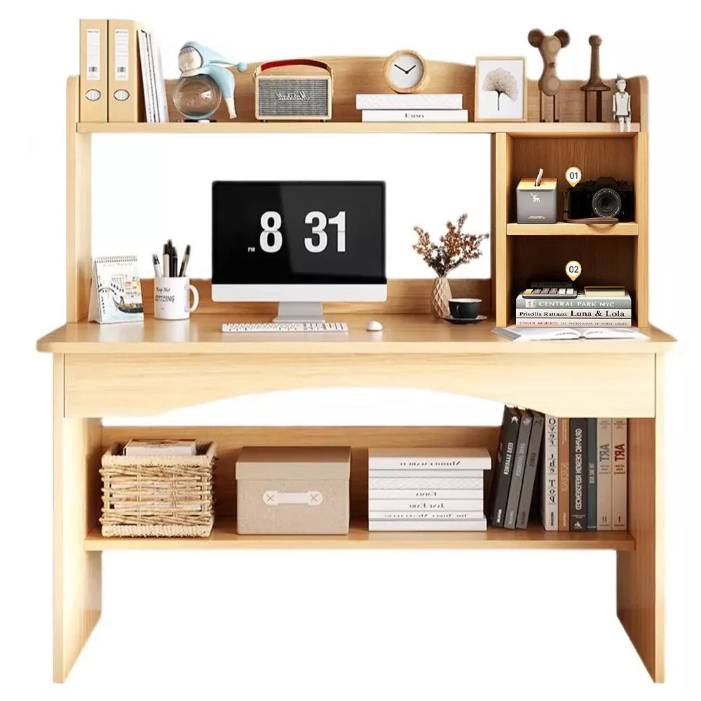 Computer Desk Study Table Writing Shelves Home Office Wooden Workstation Laptop