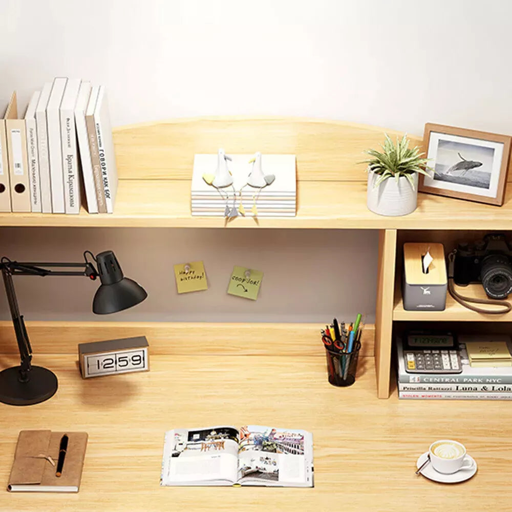 Computer Desk Study Table Writing Shelves Home Office Wooden Workstation Laptop
