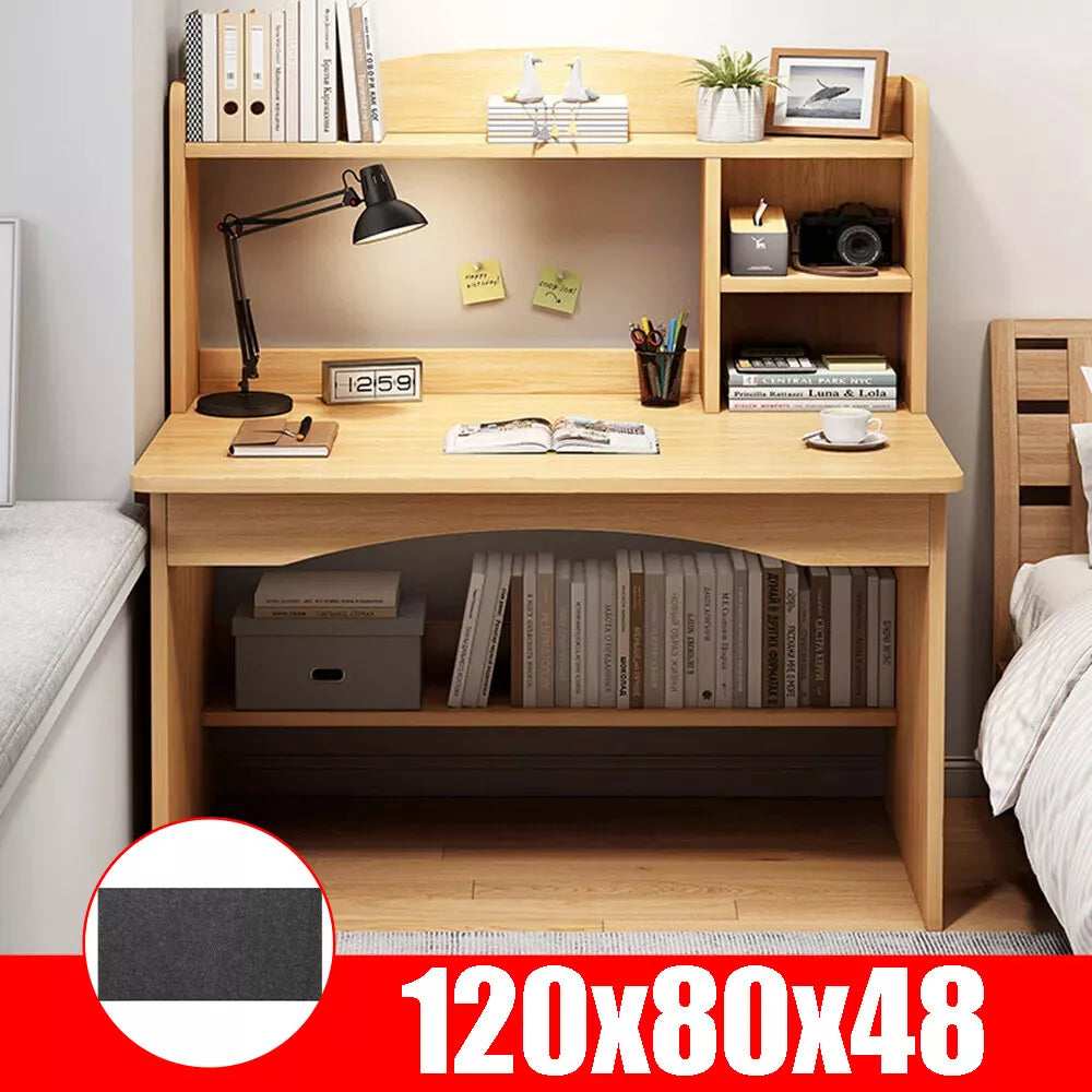 Computer Desk Study Table Writing Shelves Home Office Wooden Workstation Laptop