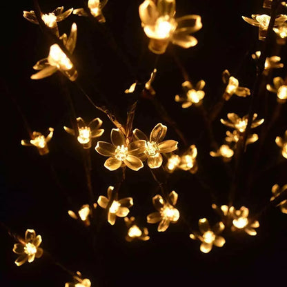 3pc Warm White LED Blossom Branch Tree Solar Lights Garden Pathways Border