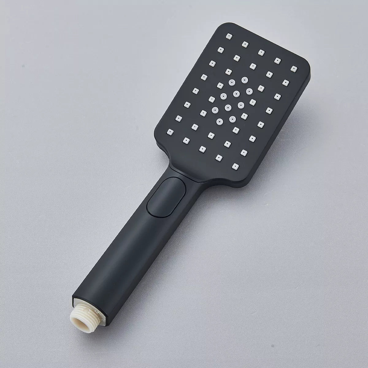 Black Exposed Bathroom Shower Twin Head Large Bar Set Square Valve Rail Hose Tap