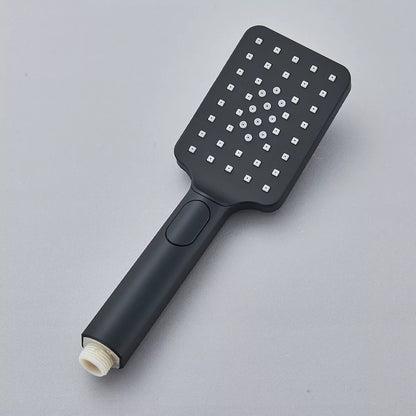 Black Exposed Bathroom Shower Twin Head Large Bar Set Square Valve Rail Hose Tap