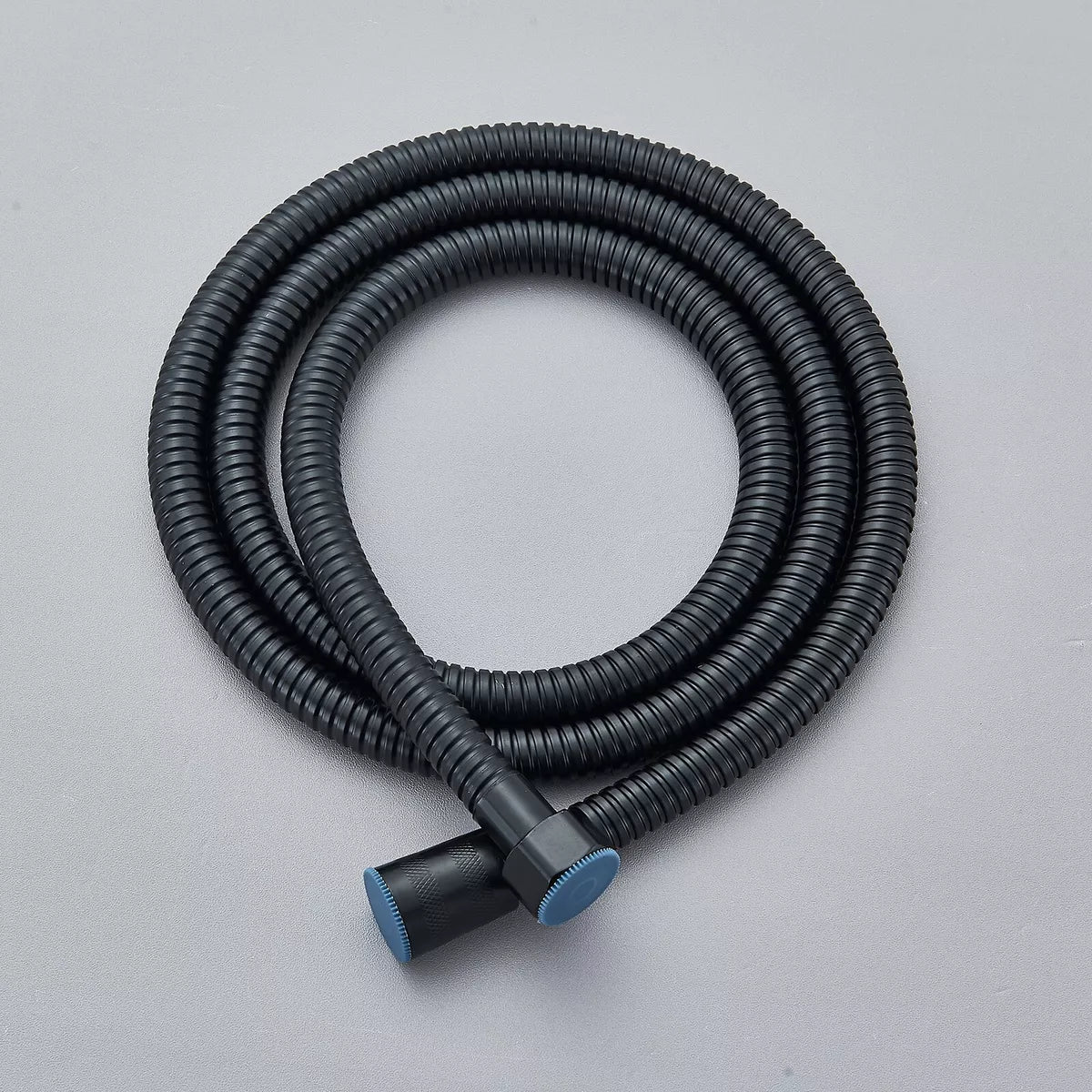 Black Exposed Bathroom Shower Twin Head Large Bar Set Square Valve Rail Hose Tap