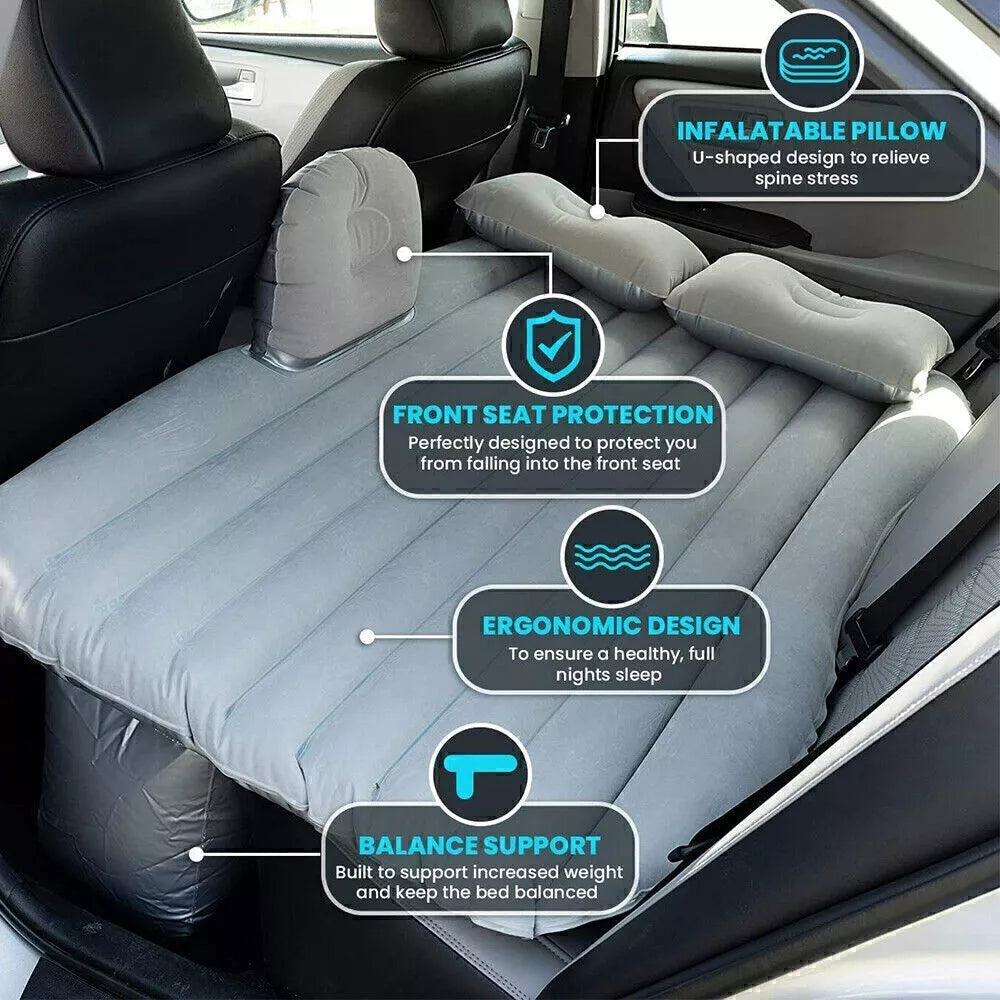 Inflatable Car Air Bed Back Rear Seat Rest Foldable Mattress Travel Camping UK