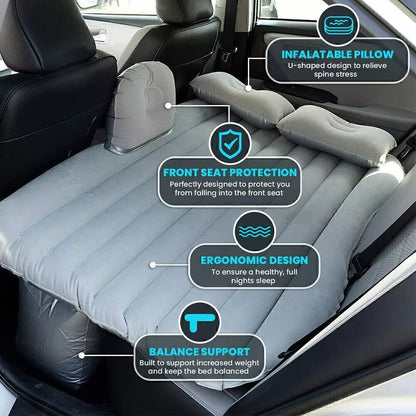 Inflatable Car Air Bed Back Rear Seat Rest Foldable Mattress Travel Camping UK