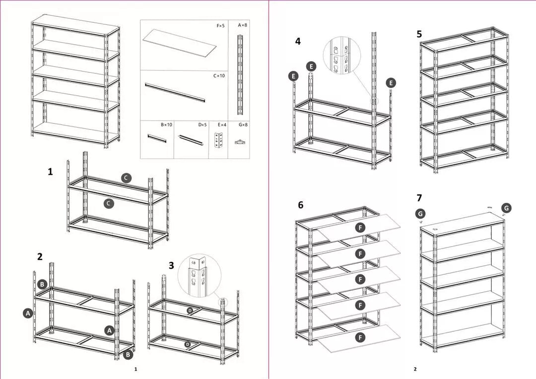 5 Tier Racking Shelf Heavy Duty 180x90x40cm Garage Shelving Storage Shelves Unit