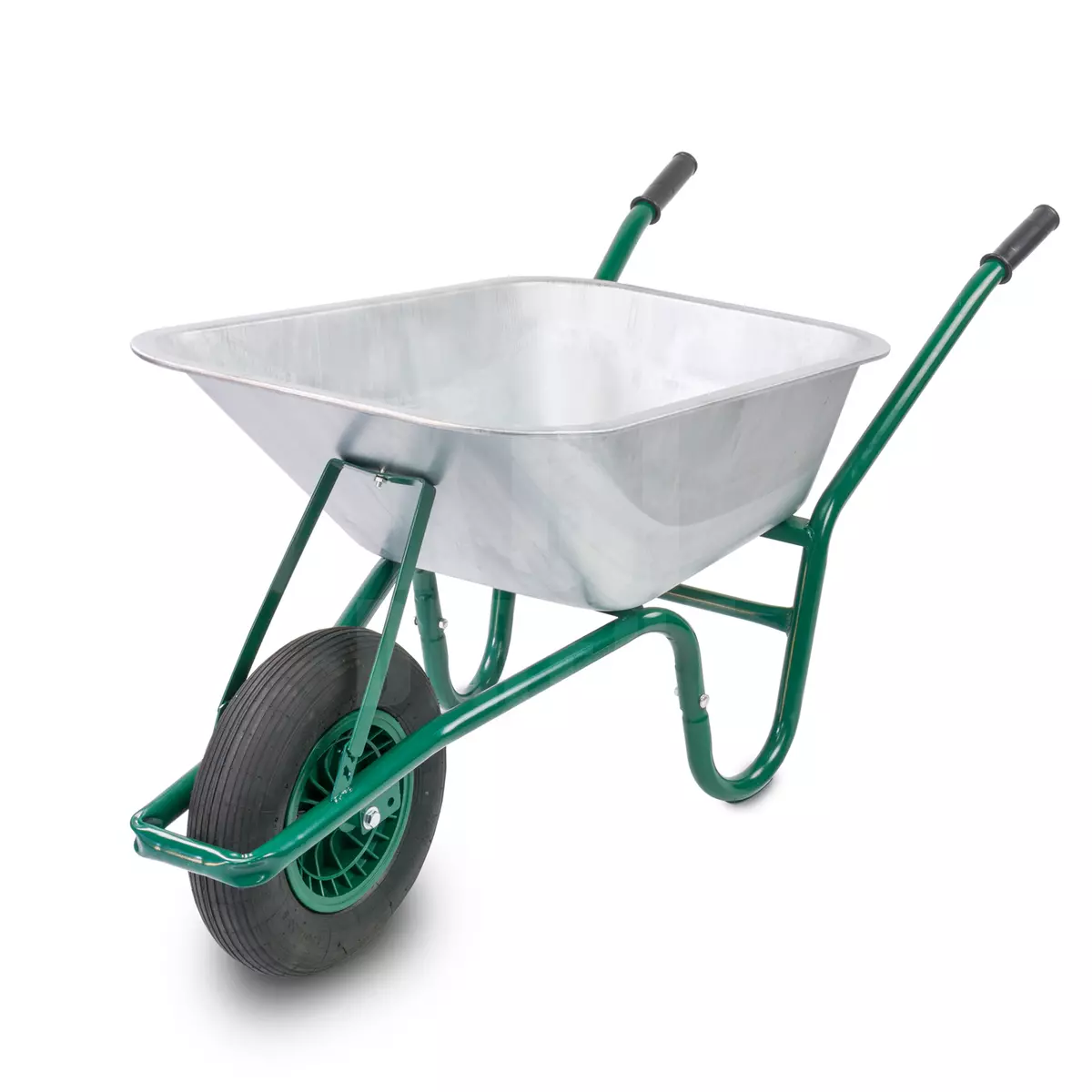 85L HEAVY DUTY WHEELBARROW GALVANISED METAL BUILDERS GARDEN PNEUMATIC 160KG