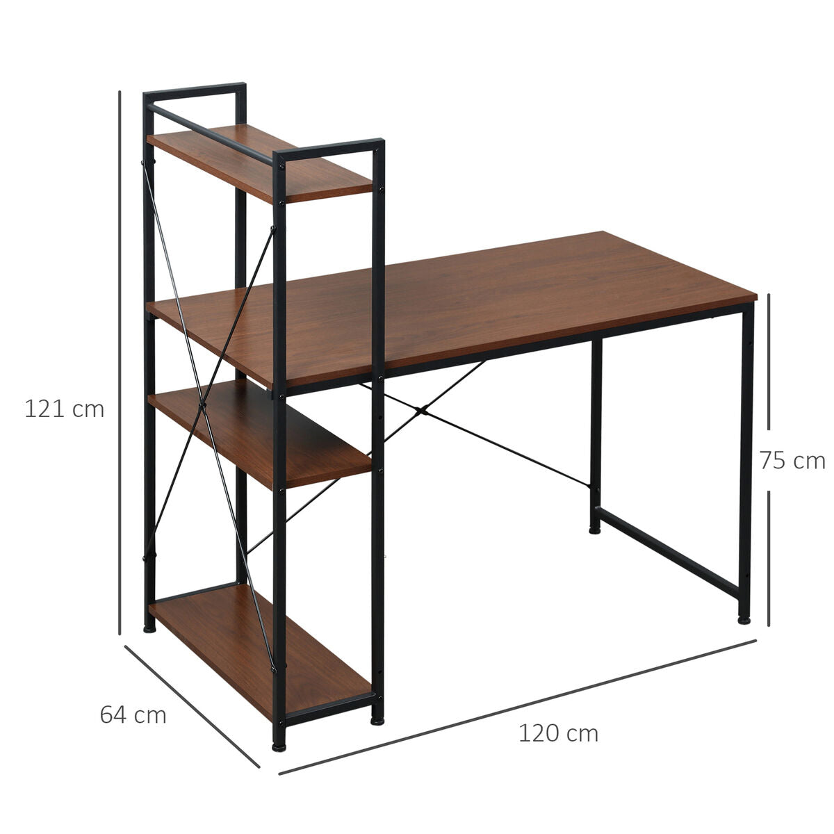 Desk With BookShelf Royallcart