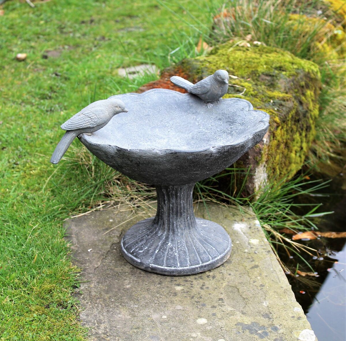 BIRD BATH BOWL OUTDOOR ORNAMENTAL TRADITIONAL  GARDEN WATER WEATHERPROOF Royalcart