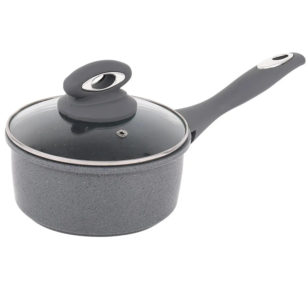 Forged 9 Pcs Grey Marble Carbon Steel Cookware Set Non Stick Pan Saucepan Pots Royalcart