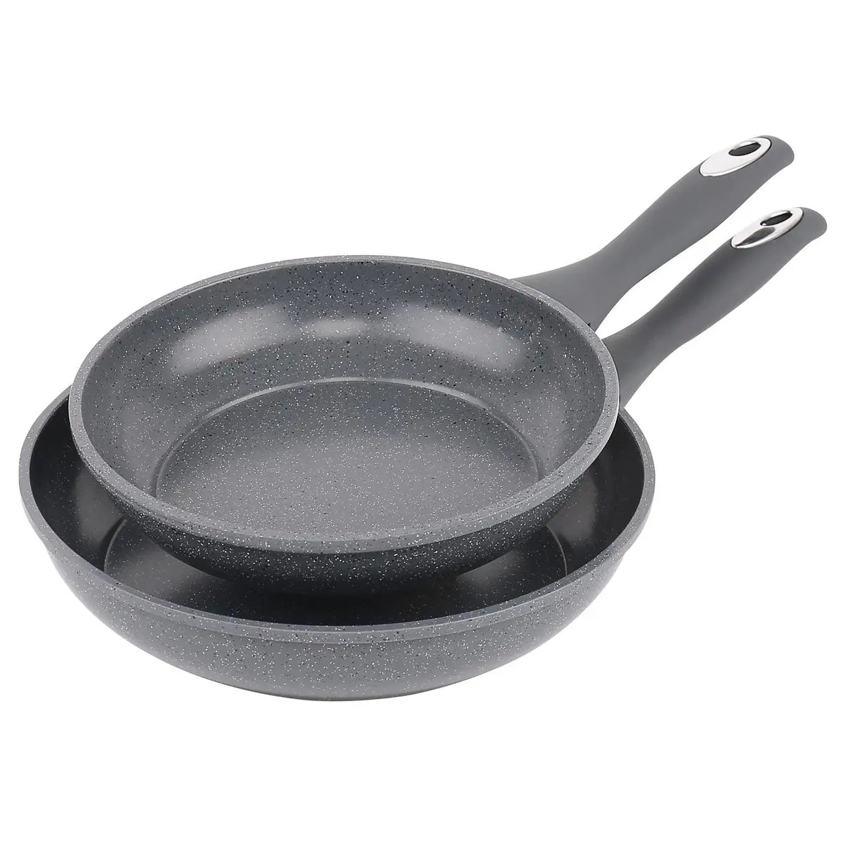 Forged 9 Pcs Grey Marble Carbon Steel Cookware Set Non Stick Pan Saucepan Pots Royalcart