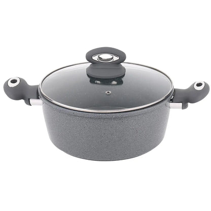Forged 9 Pcs Grey Marble Carbon Steel Cookware Set Non Stick Pan Saucepan Pots Royalcart