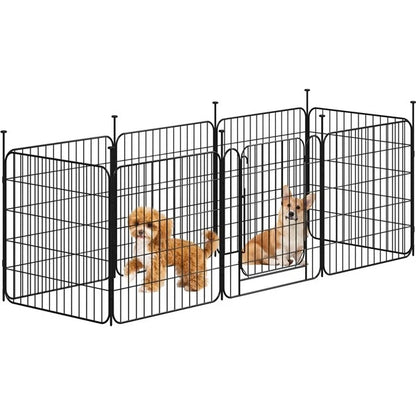 60 cm Tall Dog Playpen Panels, Foldable 8 Panels Puppy Fence for Small Dogs