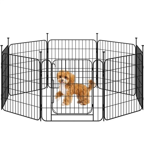 60 cm Tall Dog Playpen Panels, Foldable 8 Panels Puppy Fence for Small Dogs