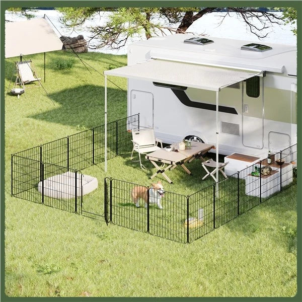 60 cm Tall Dog Playpen Panels, Foldable 8 Panels Puppy Fence for Small Dogs