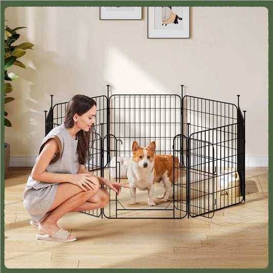 60 cm Tall Dog Playpen Panels, Foldable 8 Panels Puppy Fence for Small Dogs