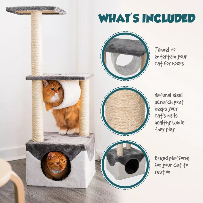 Cat Tree Scratching Tower House Activity Center Post Climbing Hammock Royalcart