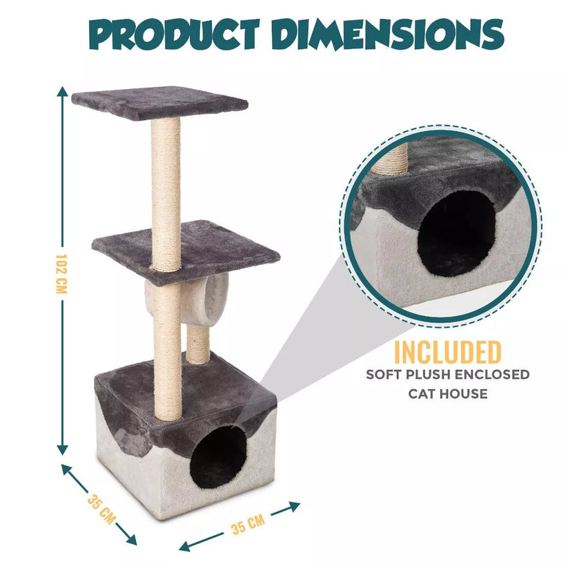 Cat Tree Scratching Tower House Activity Center Post Climbing Hammock Royalcart