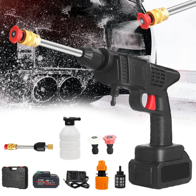 Battery Cordless Car High Pressure Washer Jet Water Wash Cleaner Gun Portable UK Royalcart