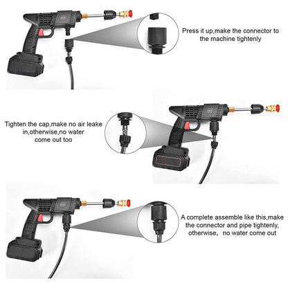 Battery Cordless Car High Pressure Washer Jet Water Wash Cleaner Gun Portable UK Royalcart