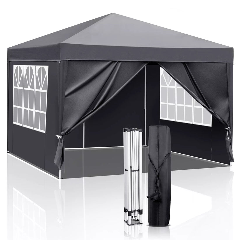 3x3M Heavy Duty Gazebo Marquee Pop-up Waterproof Garden Party Tent 4 WallSides