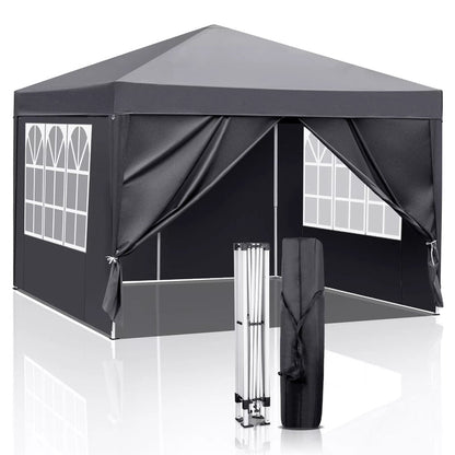 3x3M Heavy Duty Gazebo Marquee Pop-up Waterproof Garden Party Tent 4 WallSides