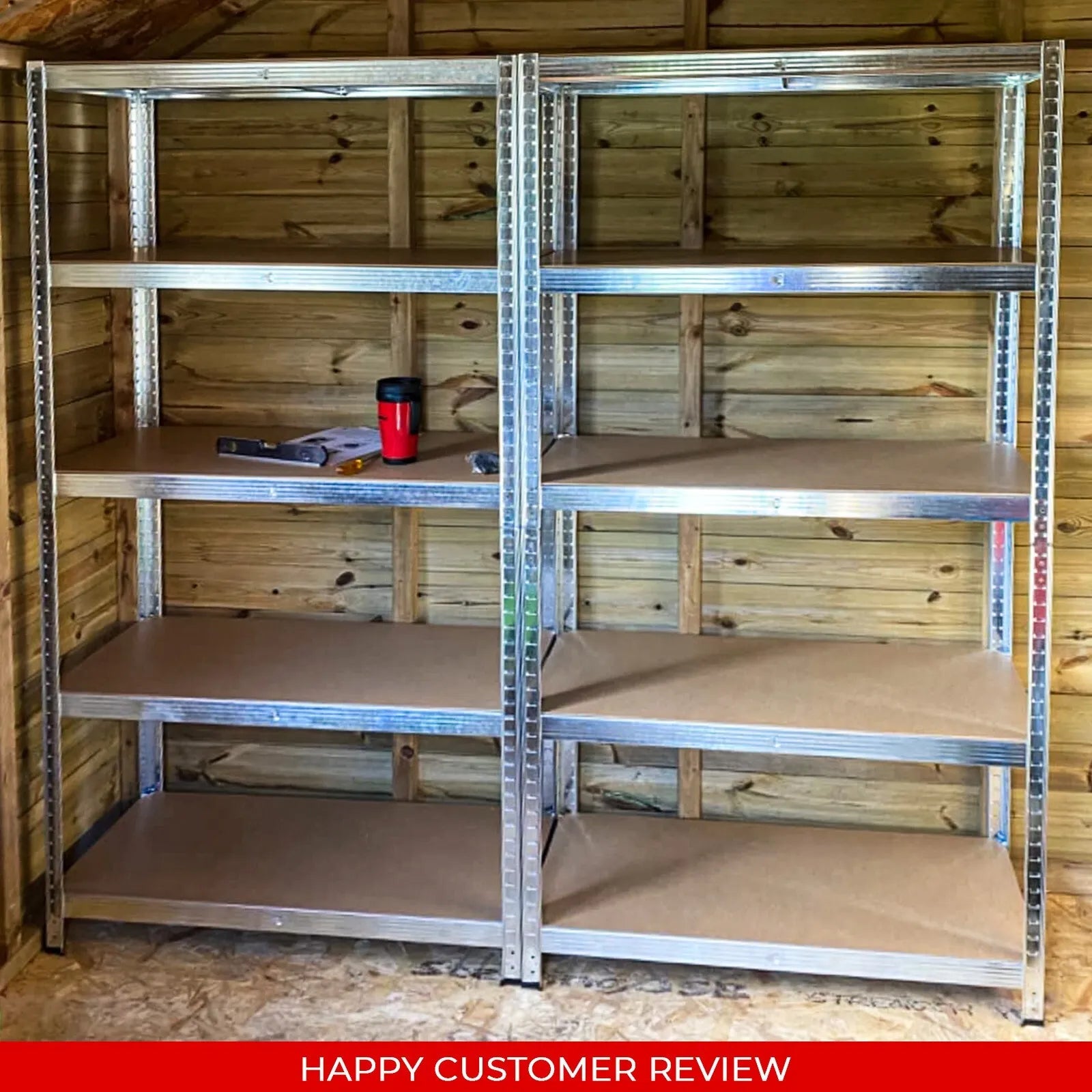 Warehouse 5 Tier Racking Shelf Heavy Duty Steel Garage Shelving Unit Garden Shed Shelving, 2 sizes Royalcart