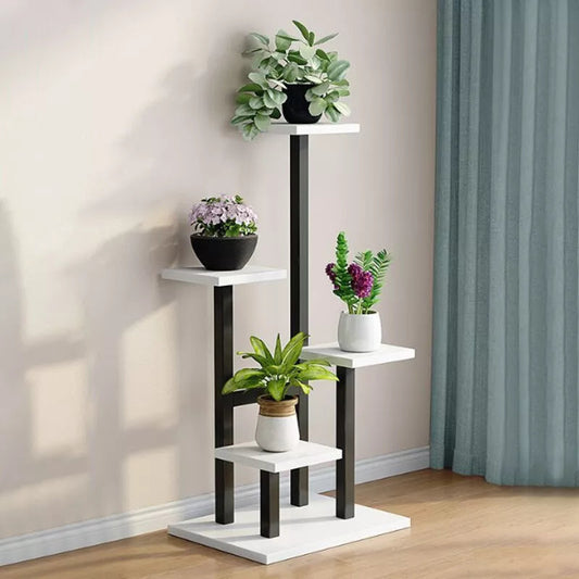 4 Tier Metal Plant Stand Indoor Outdoor Garden Flower Pot Shelf Display Rack UK