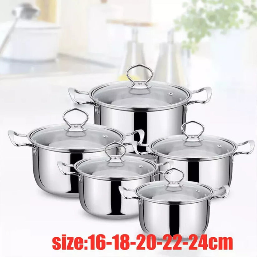 11PCS Induction Non Stick Stainless Steel Cookware Royalcart