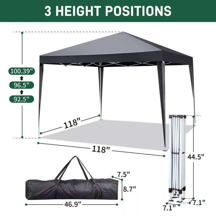 3x3M Heavy Duty Gazebo Marquee Pop-up Waterproof Garden Party Tent 4 WallSides
