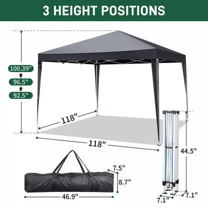 3x3M Heavy Duty Gazebo Marquee Pop-up Waterproof Garden Party Tent 4 WallSides
