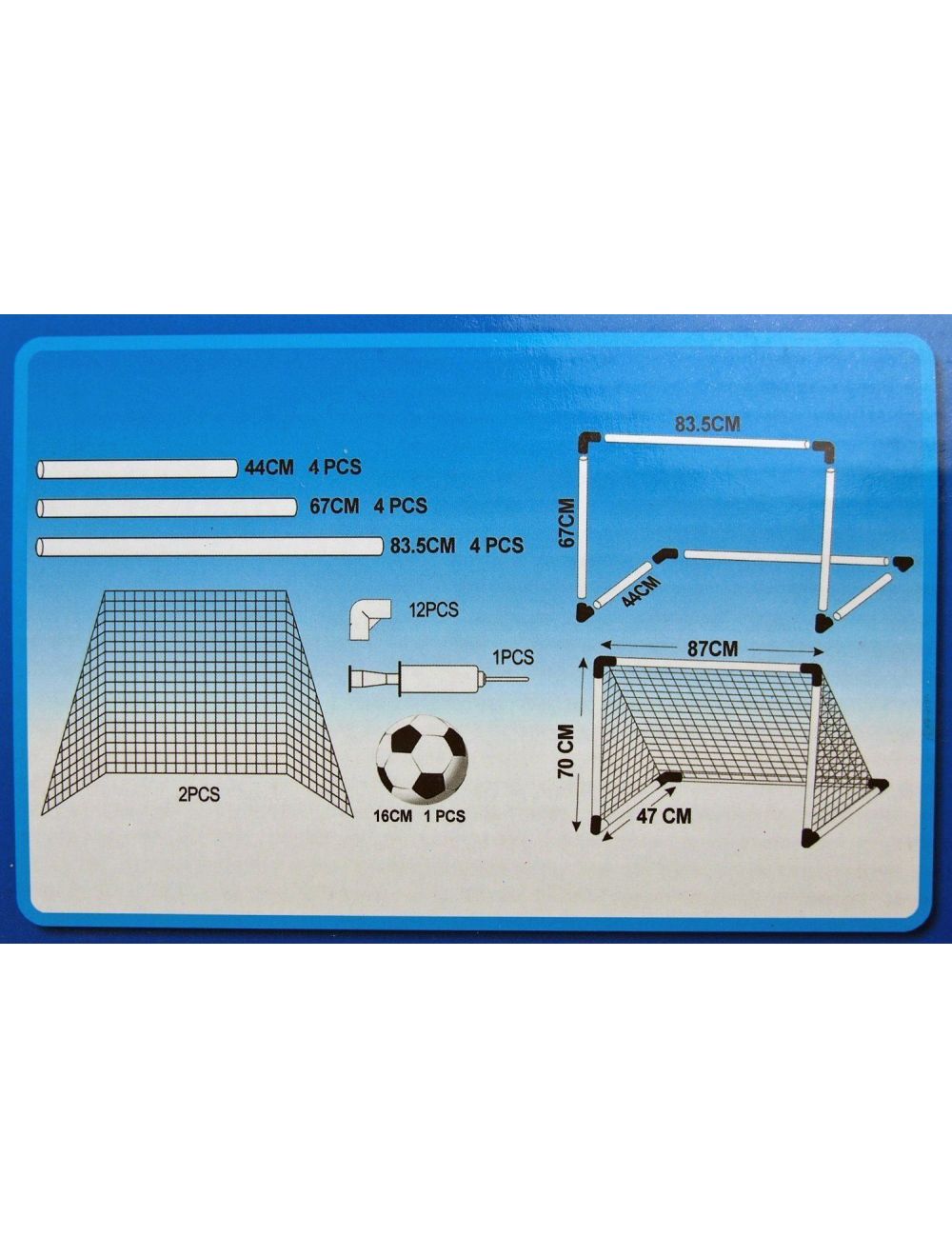 2 x Kids Football Soccer Goals Ball Pump Portable Posts Nets Indoor Outdoor Set Royalcart