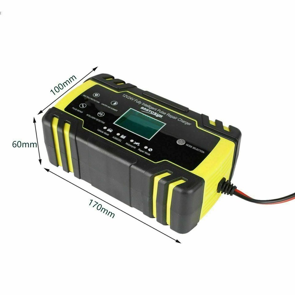 12V 24V Automatic Car Battery Charger Smart Jump Starter Pulse Repair AGM/GEL UK Royalcart